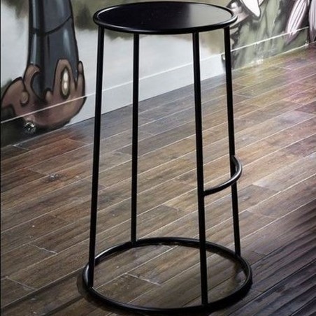 Industrial and simple metal bar stool - Black Mood