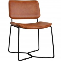 Talog Industrial Style Leather Chair - Bruciato