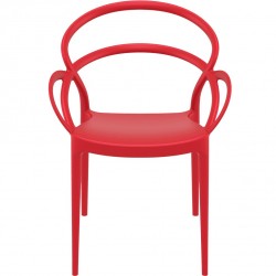 Scalby Stackable Garden Chair - Red Front View