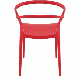 Scalby Stackable Garden Chair - Red Rear View