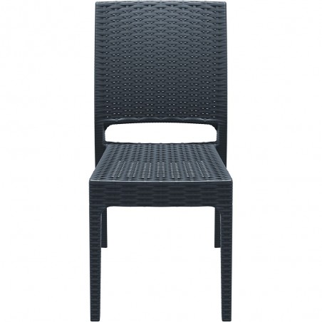 Daytona Garden Rattan Chair - Dark Grey Front View