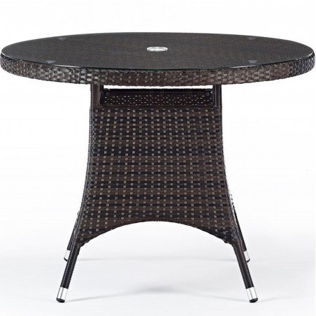 Jess Round  Rattan Garden Table Front View