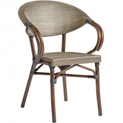 Claribel Wicker Weave Garden Chair - Black & Gold Weave