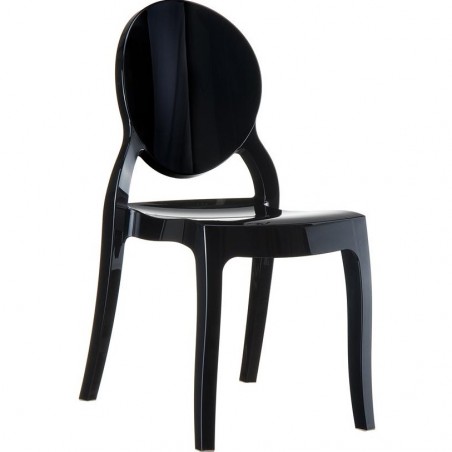 Elizabeth Ghost Style  Plastic Chair - Black