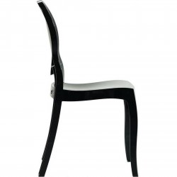Elizabeth Ghost Style  Plastic Chair - Black Side View