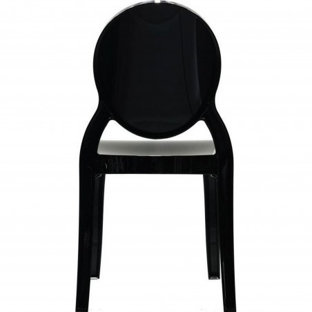 Elizabeth Ghost Style  Plastic Chair - Black Rear View