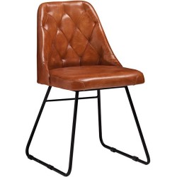 Harland Vintage Faux Leather Side Chair Vintage - Bruciato