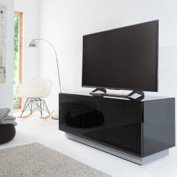 Alphason Element XL 1250 Black Modular Glass TV Cabinet Mood Shot