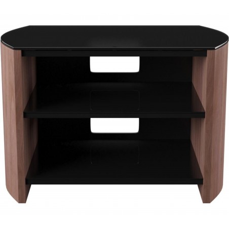 Alphason Finewoods Small Walnut Wood Veneer TV Stand Front View