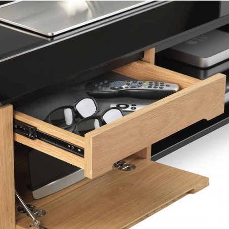 Finewoods Large Oak Wood Veneer TV Storage Unit drawer Detail