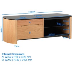 Finewoods  Wood Veneer TV Storage Unit - Dimensions