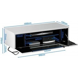 Alphason Chromium 2 Glass TV Cabinet - Dimensions