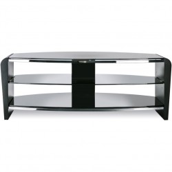 Medium Francium Rounded Black TV Stand front View