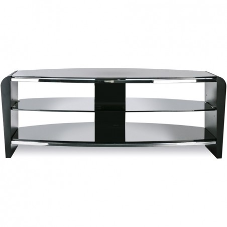 Medium Francium Rounded Black TV Stand front View