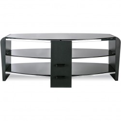 Medium Francium Rounded Black TV Stand rear View