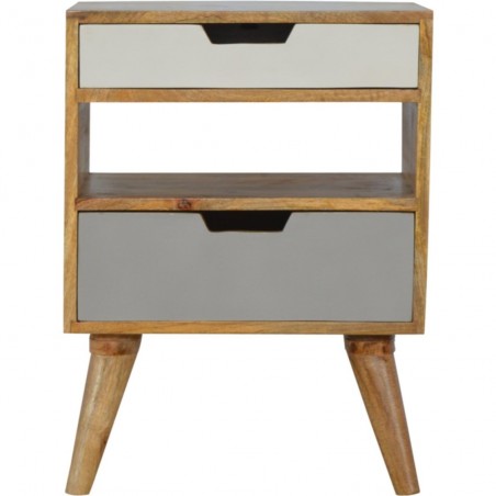 Andoya Two Drawer Bedside Table drawer detail front view