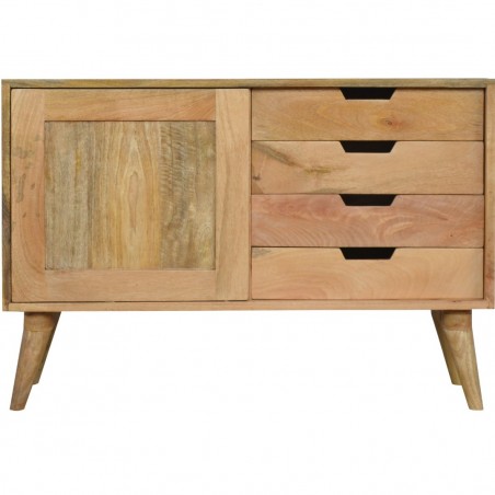 Hadsten Compact Wooden 4 Drawer Sideboard Front View