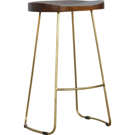 Romiley Metal Bar Stool with Wooden Top