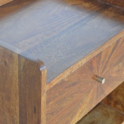 Chestnut Sunrise Patterned Bedside Table Top Detail