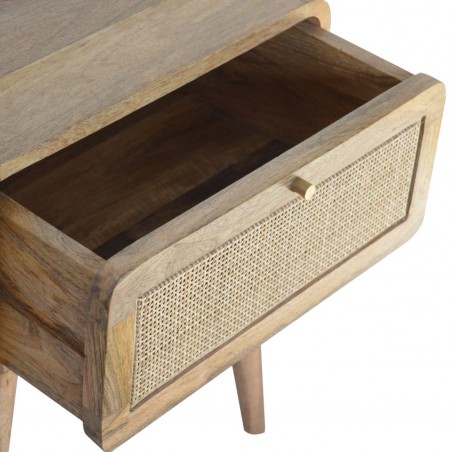 Chester Woven Front Bedside Unit Open drawer Detail