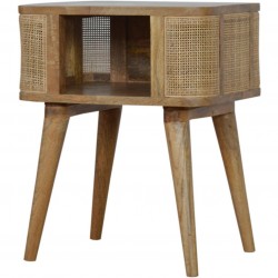 Chester Woven Open Slot Bedside Unit Angled View