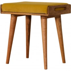 Gieves Tray Style Footstool - Mustard Angled View