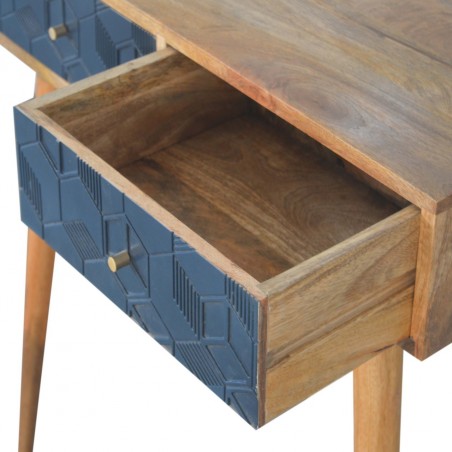Acadia Navy Console Table Drawer Detail