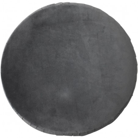 Nava  Velvet Pleated Footstool - Grey Top View