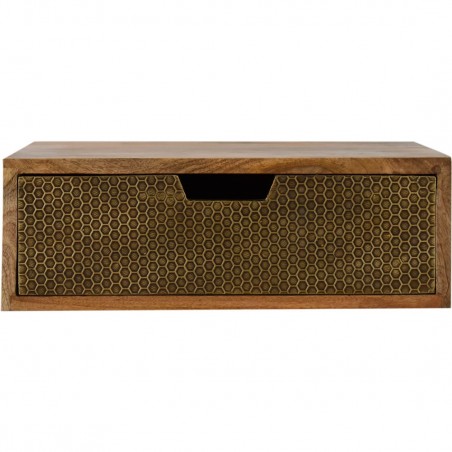 Geo Honeycomb Brass-plated  Bedside Unit front View