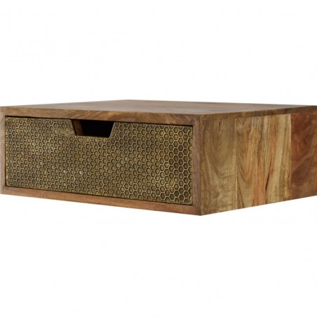 Geo Honeycomb Brass-plated  Bedside Unit Angled View