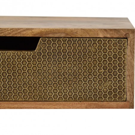 Geo Honeycomb Brass-plated  Bedside Unit  Front Detail