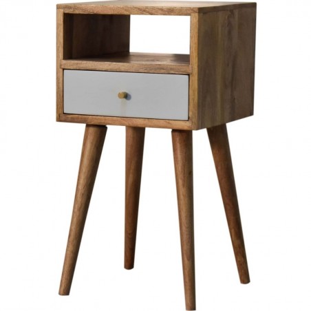 Arron  Small Bedside Table Sky Blue Angled View