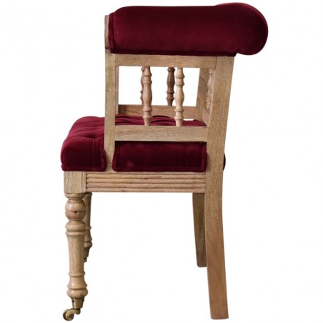 Brochere Mini  Hallway Chair - Wine Red Side View