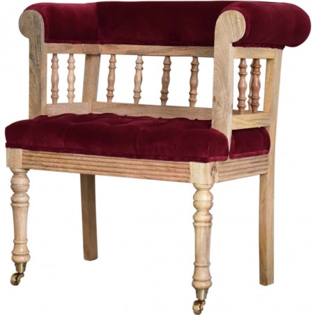 Brochere Mini  Hallway Chair - Wine Red Angled View