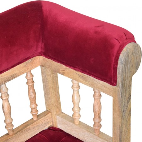 Brochere Mini  Hallway Chair - Wine Red Arm Detail