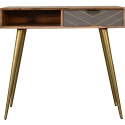 Moston Cement Brass Inlay Writing Desk Front View