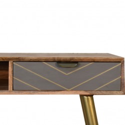 Moston Cement Brass Inlay Writing Desk Front Detail