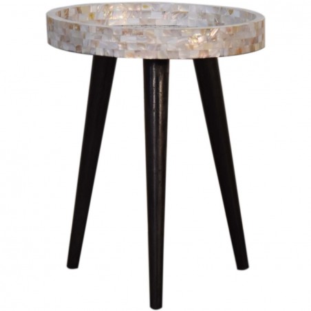 Geo Honeycomb Mosaic End Table Side View