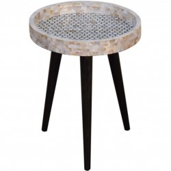 Geo Honeycomb Mosaic End Table Angled View