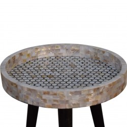 Geo Honeycomb Mosaic End Table Top View