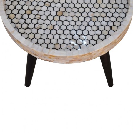 Geo Honeycomb Mosaic End Table Top Detail 1