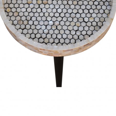 Geo Honeycomb Mosaic End Table Top Detail 2