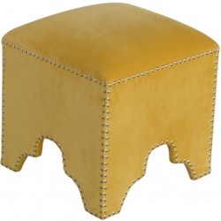 Bailey Cotton Velvet Studded Footstool Top View
