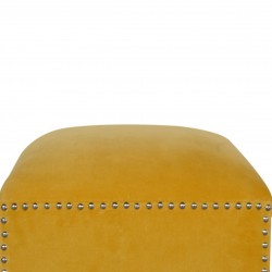 Bailey Cotton Velvet Studded Footstool  Top Detail