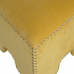 Bailey Cotton Velvet Studded Footstool Top and Side Detail