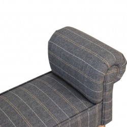 Regency Fabric Upholstered Bench - Pewter Seat Detail