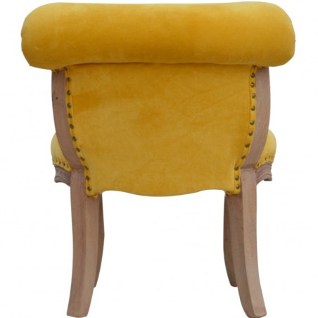 Brochere  Velvet Studded Chair - Mustard Rear View