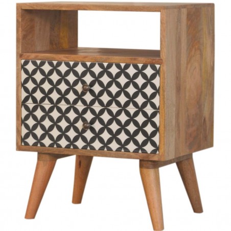 Andromeda Bedside Cabinet with Open Slot Angled View