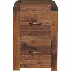 Salento Walnut Two Drawer Filing Cabinet Front View