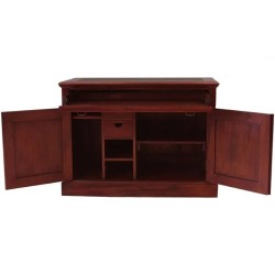 Forenza Compact Mahogany Office Hideaway Open